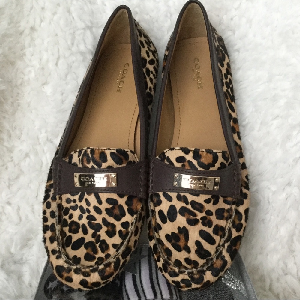 Coach Frederica Leopard Print Loafers sz 10